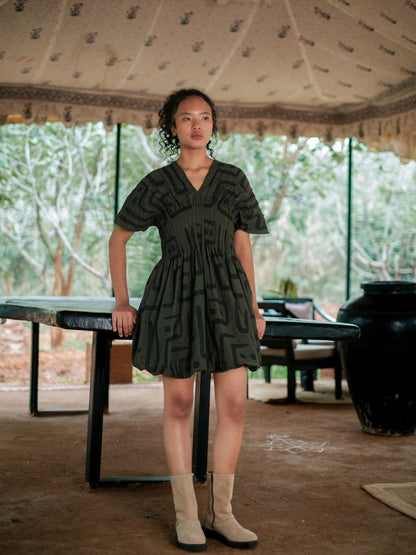 Meknes Kimono Dress-Tribal Printed