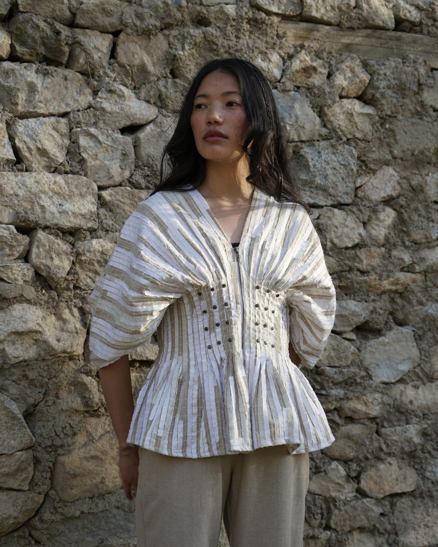 Pangong Textured Jacket – Sand