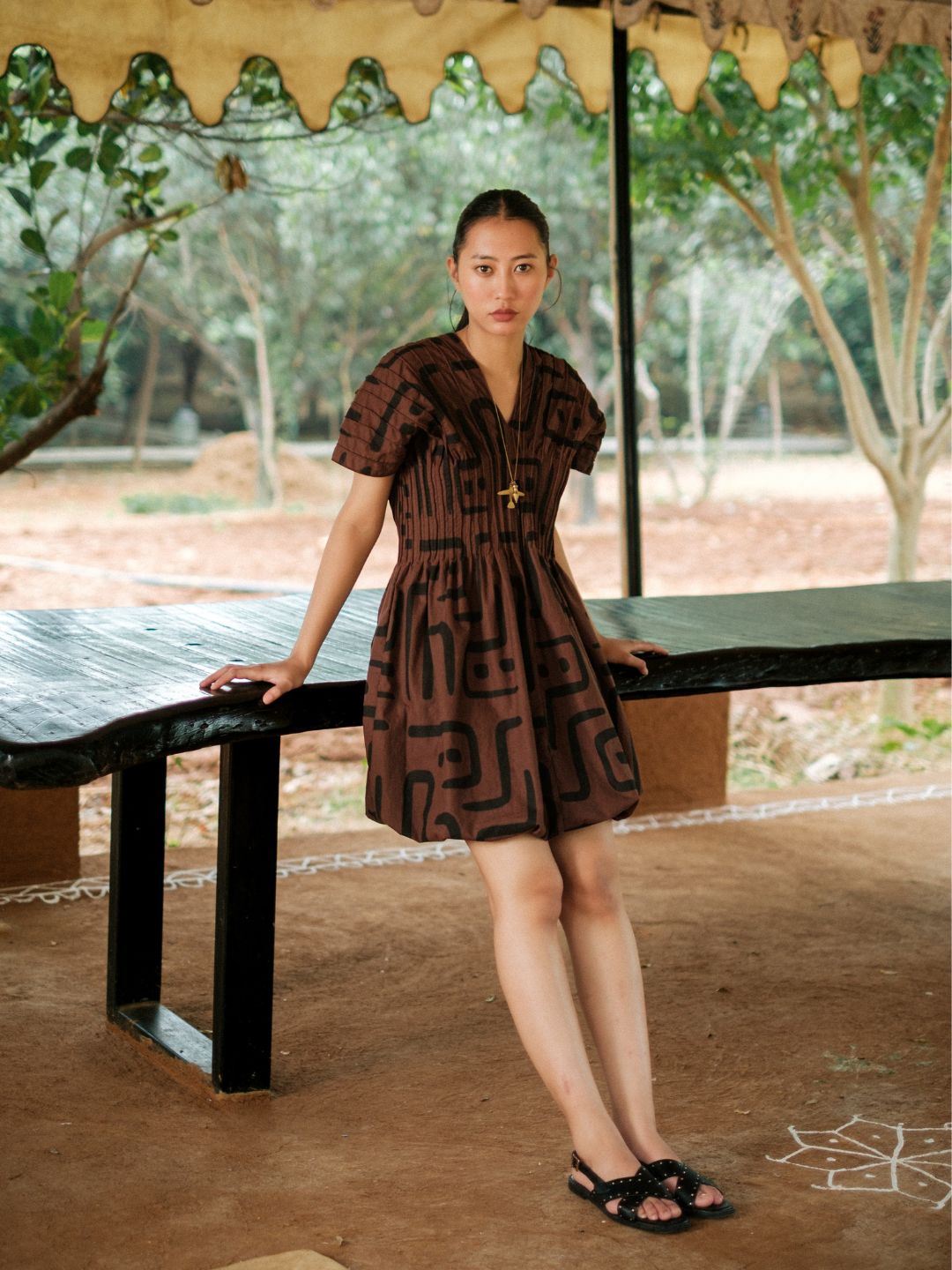 Meknes Kimono Dress-Tribal Printed