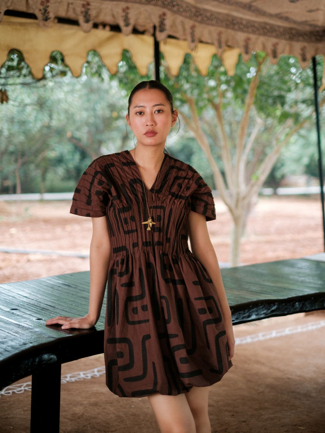 Meknes Kimono Dress-Tribal Printed