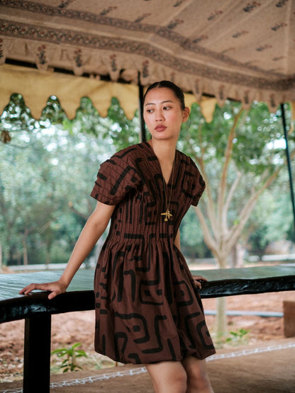 Meknes Kimono Dress-Tribal Printed