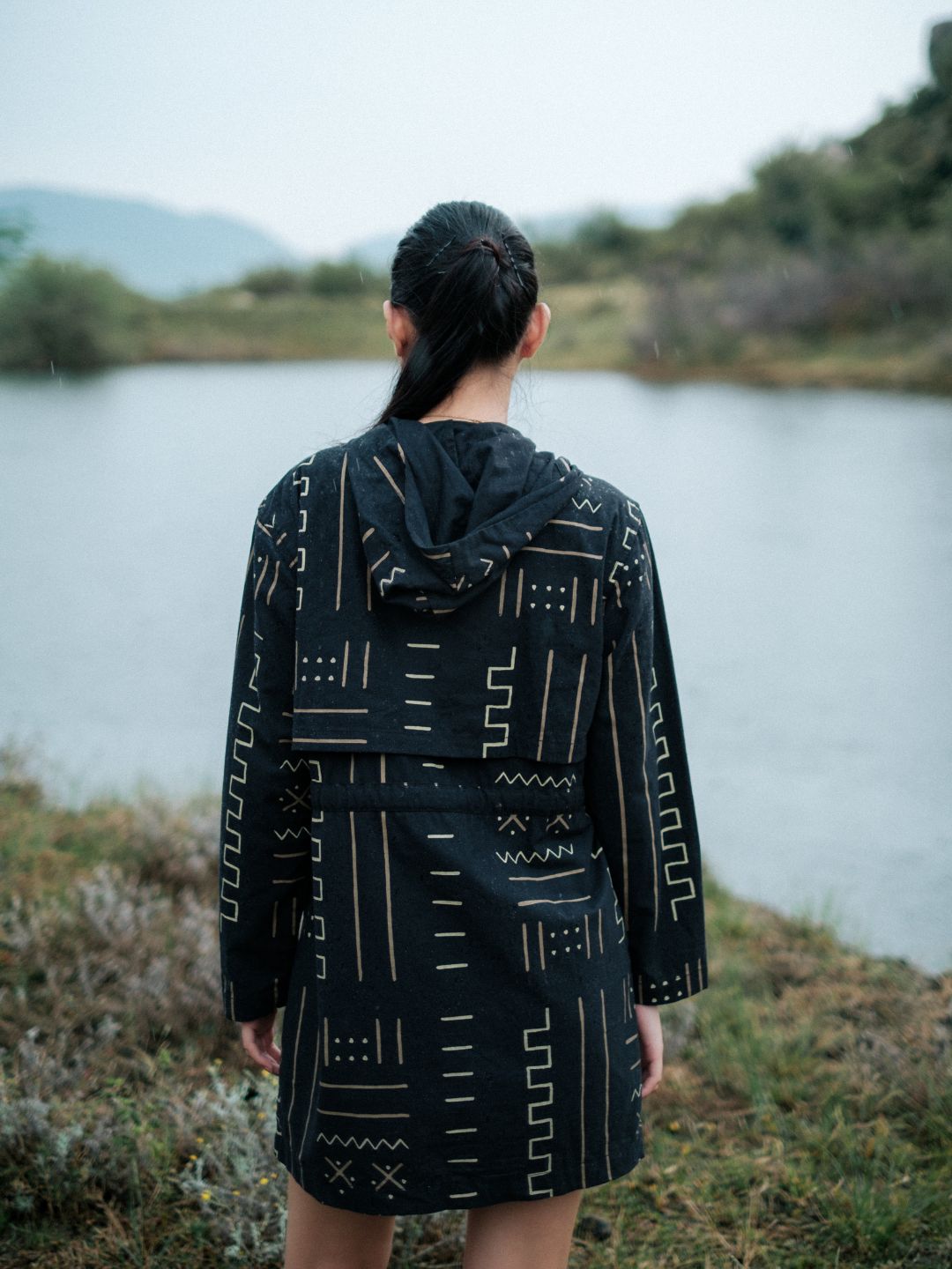 Bodrum Utility Jacket Dress-Mud Print