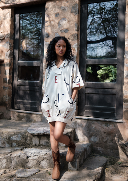 Sydney Shift Dress - Line Printed